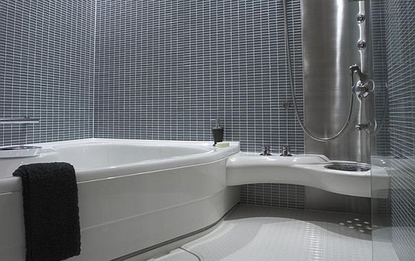 现代马赛克简约浴室瓷砖设计的酷装饰